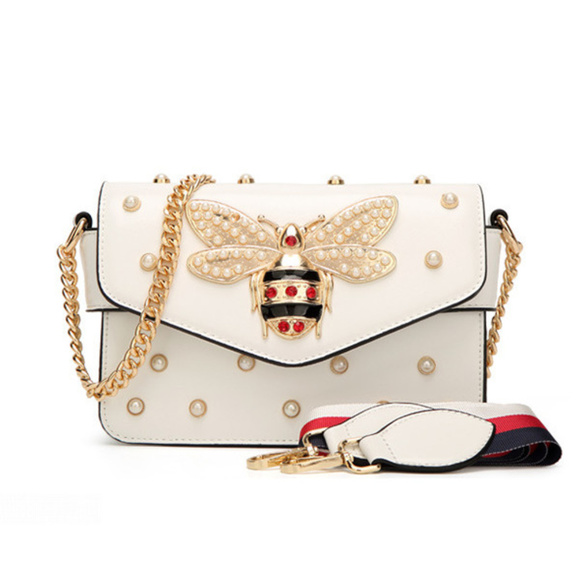 Small Pearl Beading Bee Handbag - Picture 4 of 8